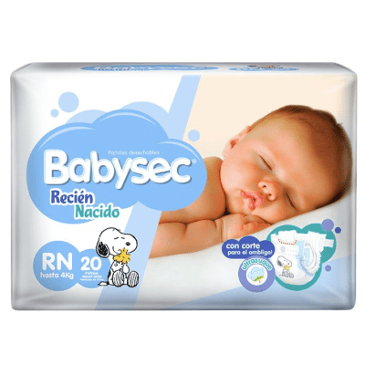 Pañal Babysec talla RN pack x20unds