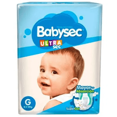 Pañal Babysec Ultrasec talla G pack x58unds