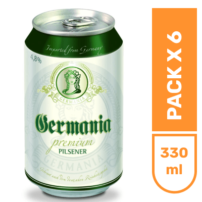 Cerveza Germania lata x330ml pack x6unds