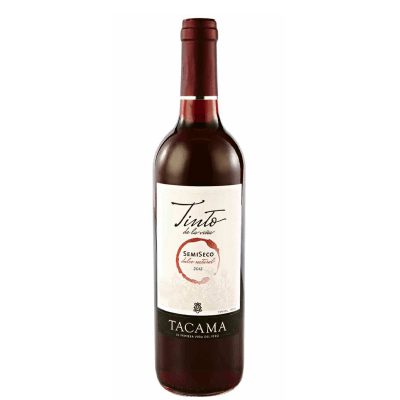 Vino tinto semi seco Tacama botella x750ml
