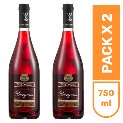 Vino Borgoña Tabernero botella x750ml pack x2unds