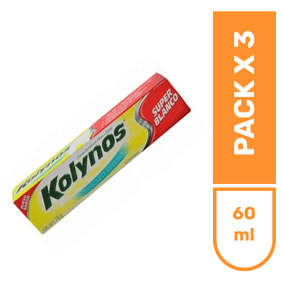 Pasta dental Kolynos Super Blanco x60ml pqt x3