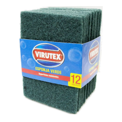 Fibra verde Virutex con faja clásica pqt x 12unds