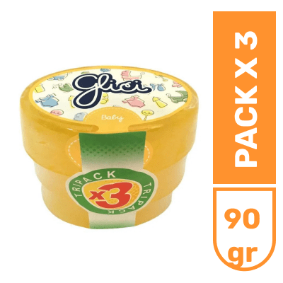 Jabón de glicerina Glici aroma bebé  x90gr pack x3unds
