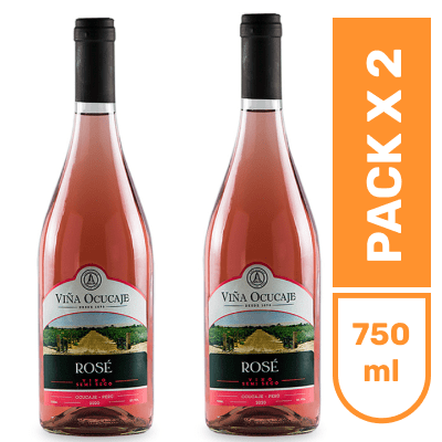 Vino rose Ocucaje botella x750ml pack x2unds